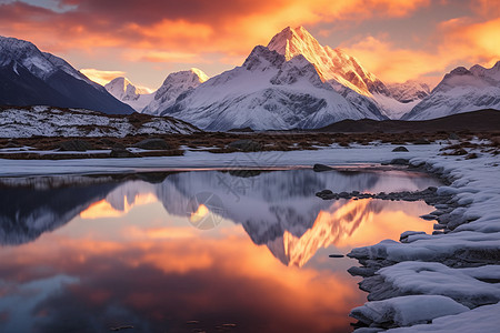 冷艳的雪山图片