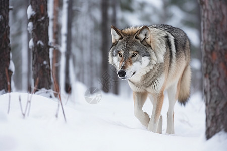 冬天的狼图片