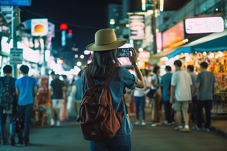 拥挤的街道背景图片