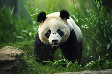 发呆的野生熊猫图片