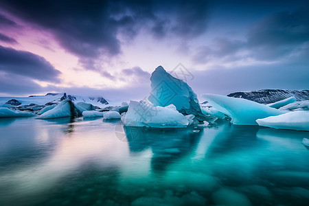 冰山的北极光图片