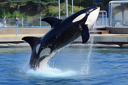 跳出水面的海豚虎鲸跳出水面背景