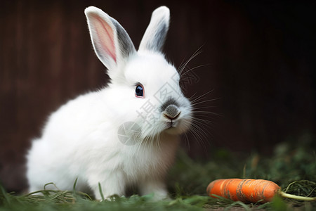 毛茸茸的小白兔图片