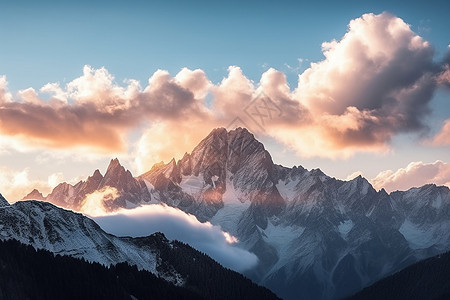 唯美的雪山风景图片