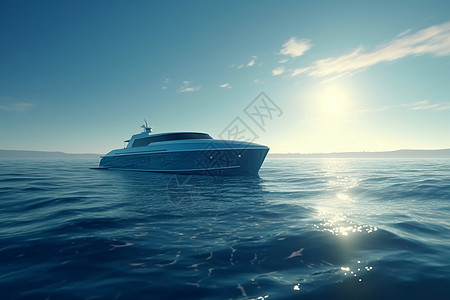 氢能源动力轮船背景图片