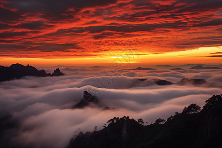 云海朝霞背景图片