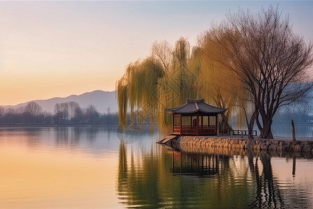 湖边美景高清图片下载-正版图片600191211-摄图网