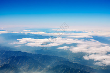 航拍白云航拍蓝蓝的天空背景