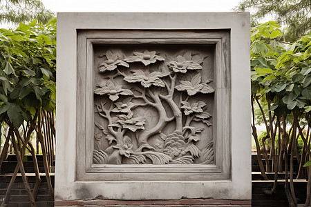 园林石雕艺术背景图片