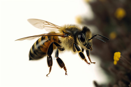 一只勤快的采蜜蜜蜂图片