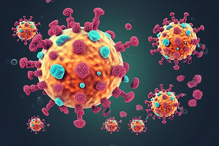 病毒细胞分裂背景图片