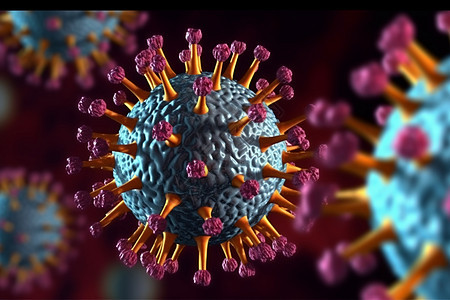 立体病毒结构背景图片