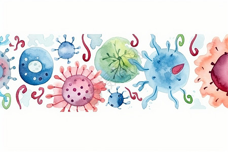 微生物病毒插画图片
