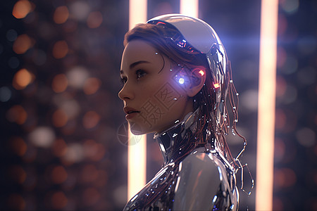 虚拟机器人虚拟AI女性机器人背景
