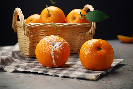 三个橘子发霉的橘子背景