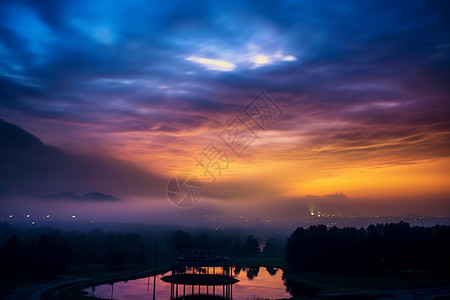 绚丽多彩的天空背景图片