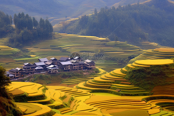 山区的村庄图片