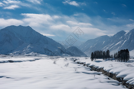 唯美雪山背景图片