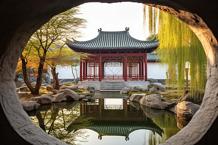 中国风格花园建筑图片