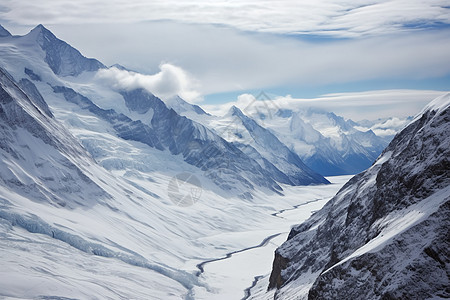 冬天冰川的的风景图片