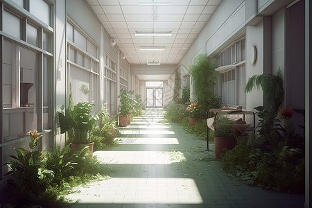 医院走廊的视图图片