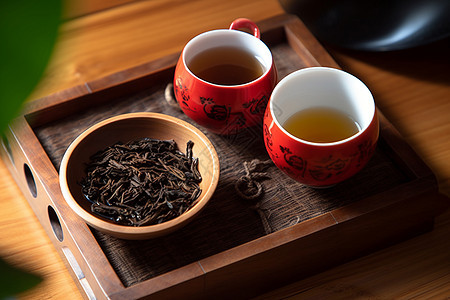 红茶茶叶背景图片