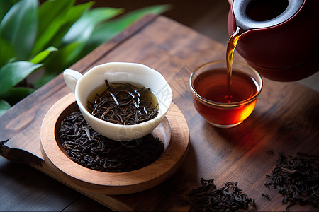 红茶饮料茶壶里的红茶背景