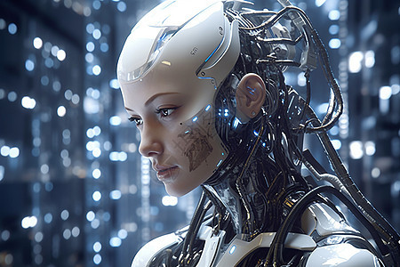 未来科技感虚拟机器人图片