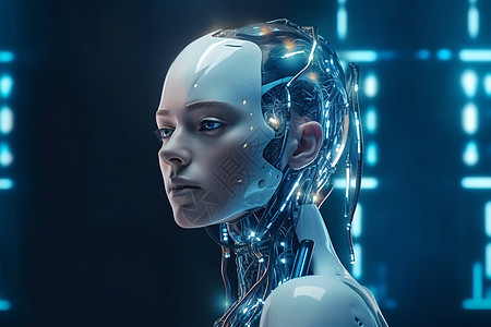 科技感AI机器人背景图片