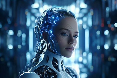 未来感AI机器人背景图片