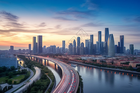 城市建筑的自然景观图片