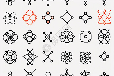 分子dna染色体轮廓图标集图片