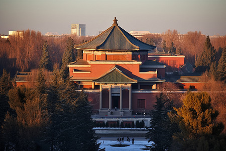 远处的历史古建筑图片