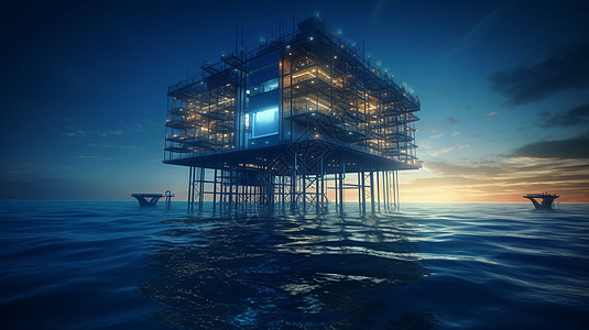 未来派海上建筑结构设计图片