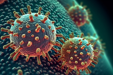 流感病毒细胞概念图图片