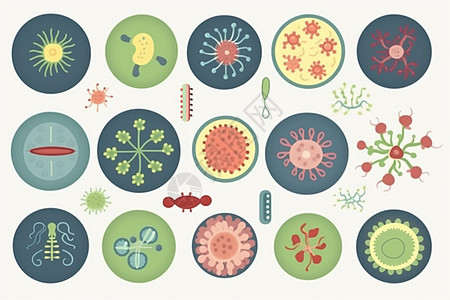 细菌细胞的卡通插图图片