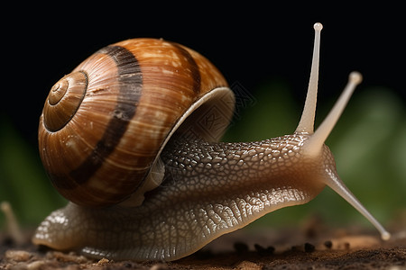 土壤上的蜗牛背景图片