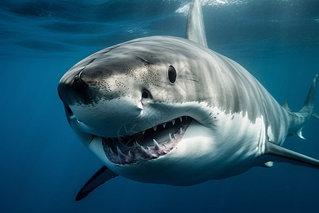 太平洋中的大白鲨图片