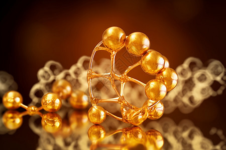 金色分子结构图片