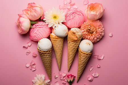 手工冰淇淋甜筒背景图片