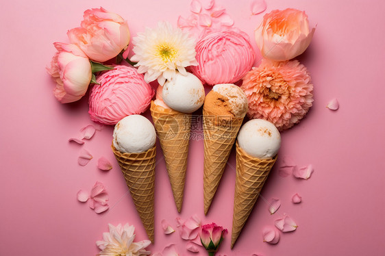 手工冰淇淋甜筒图片