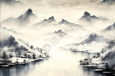 水墨中式风景图片