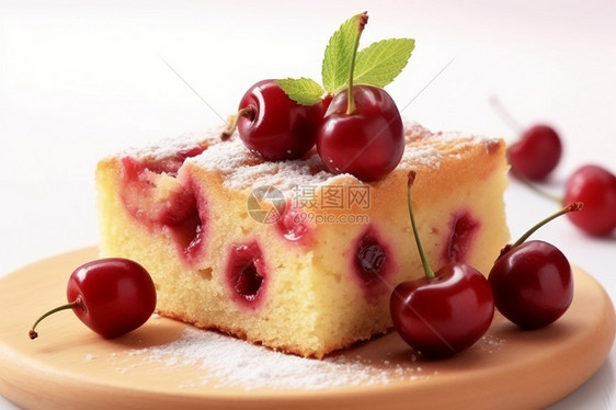 樱桃海绵蛋糕图片
