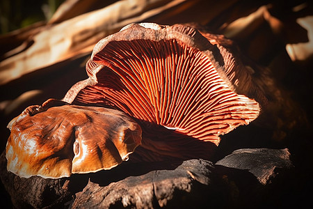 成熟开伞的蘑菇图片