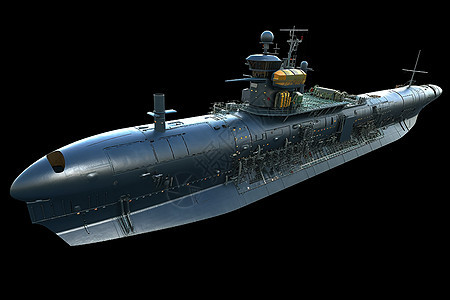 军事用途的潜艇模型背景图片