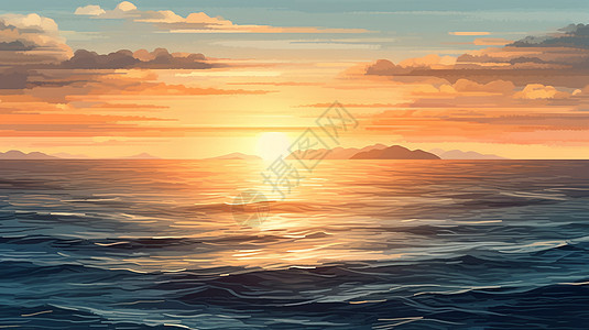 海上地平线的日出图片