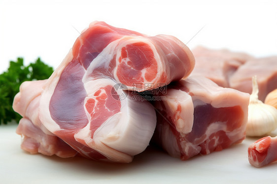 新生的生猪肉图片