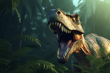 森林里的恐龙图片素材