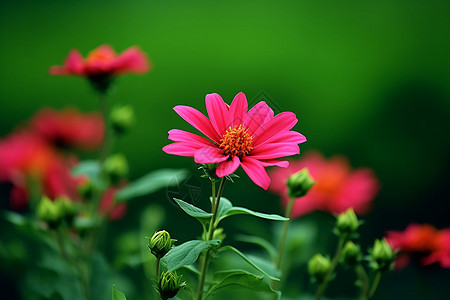 美丽的鲜花格桑花绿色高清图片