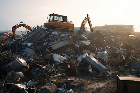 废弃金属废金属废料场高清图片